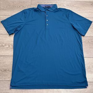 Greyson Golf Polo Shirt Mens 2XL Blue Teal Performance Stretch Preppy Athletic